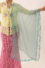 Becoming Embroidered Shawl in Breeze