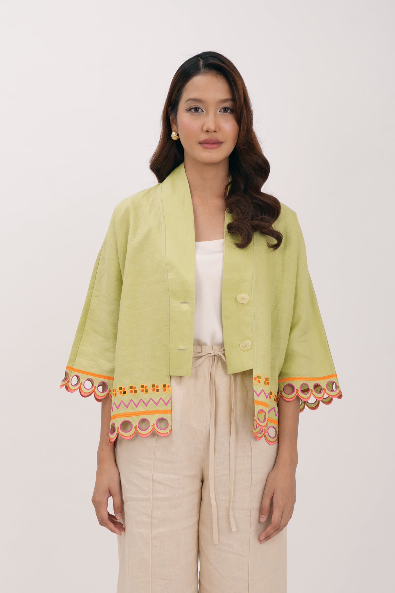 WANDER Kimono in Chile Lime