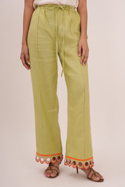 [PRE-ORDER] WANDER Linen Pants in Chile Lime