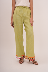 [PRE-ORDER] WANDER Linen Pants in Chile Lime