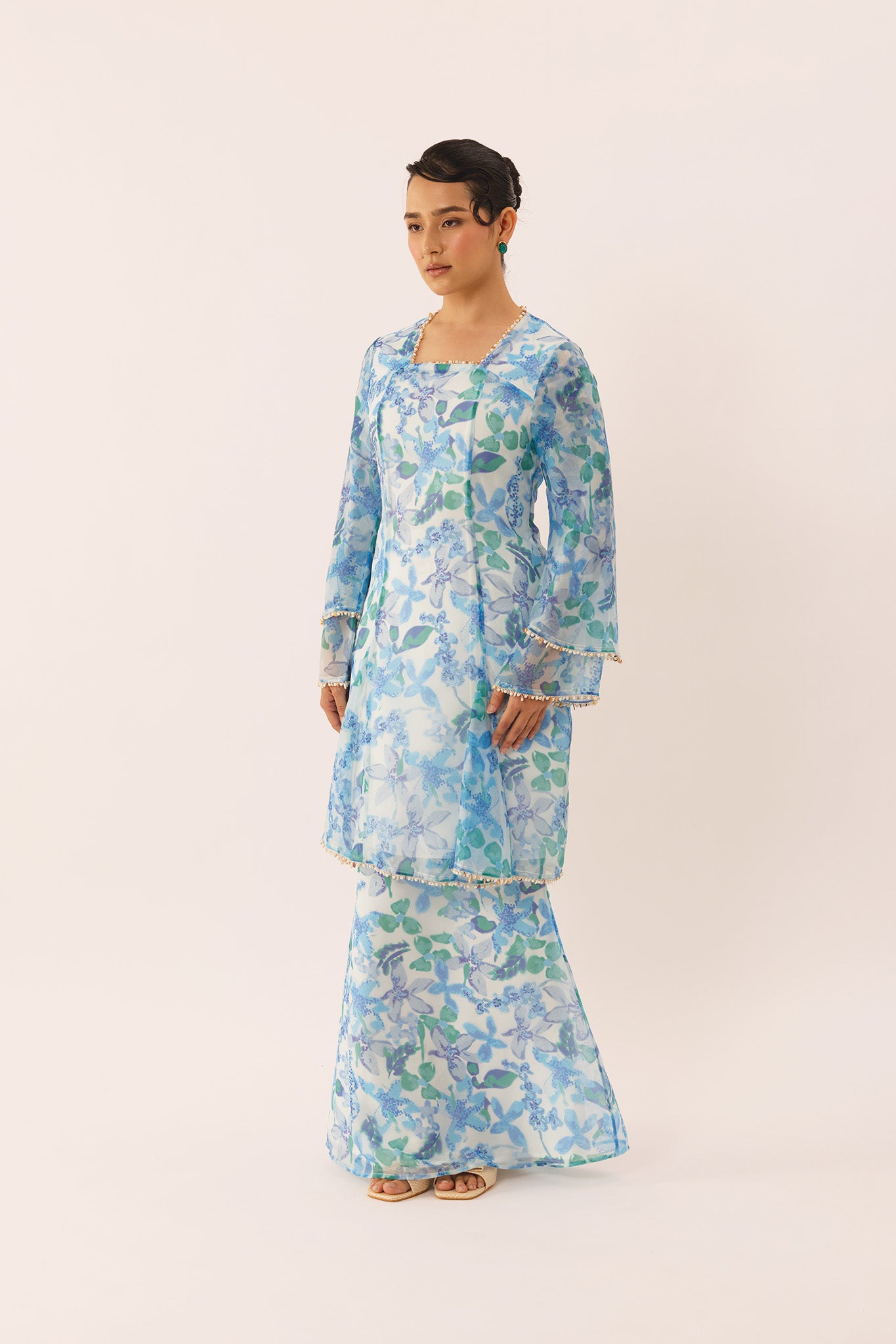 LUSH Embellished Modern Kurung in Divine