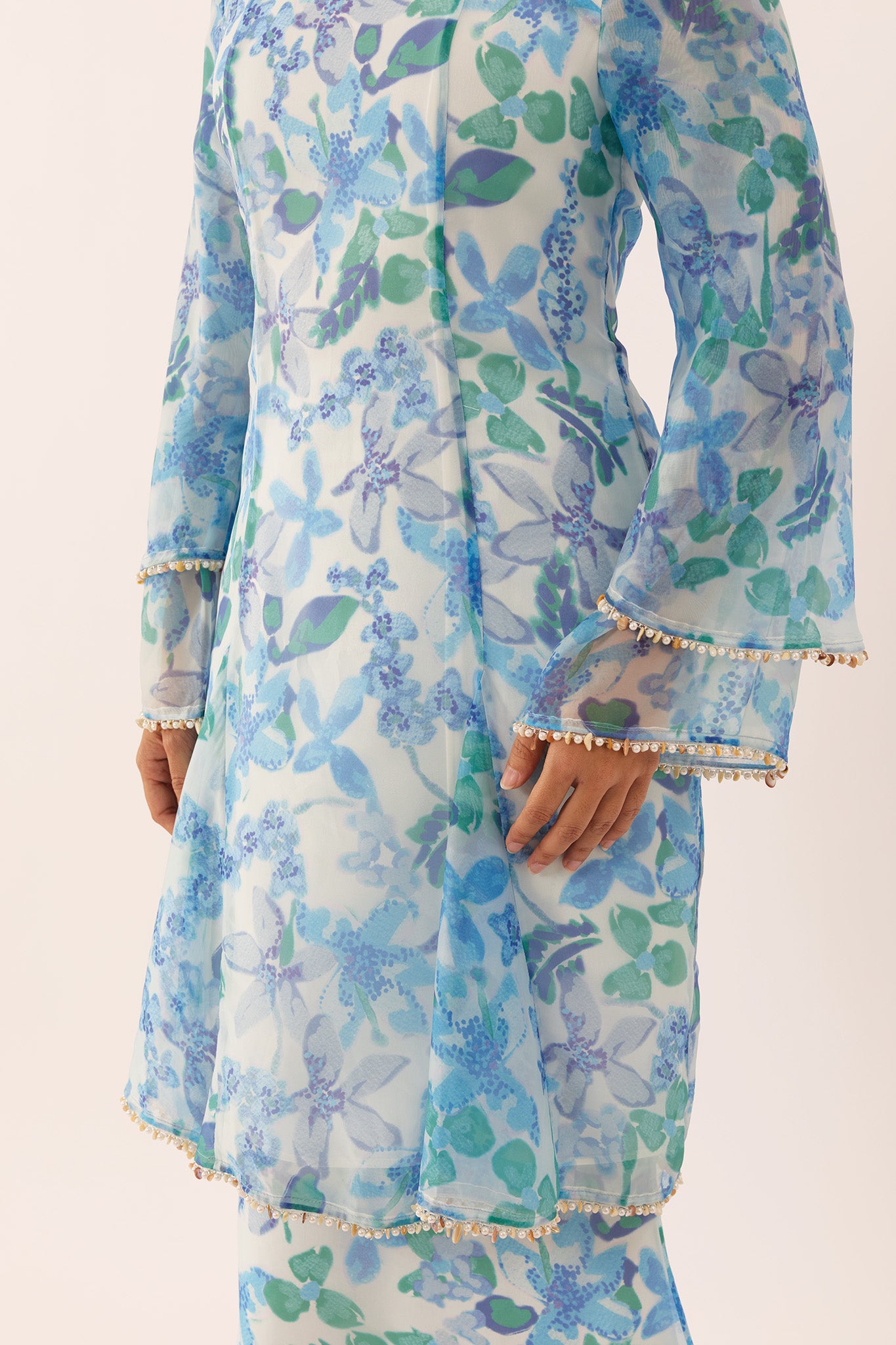 LUSH Embellished Modern Kurung in Divine