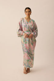SOUL Draped Kaftan in Garden