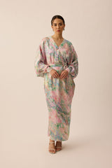SOUL Draped Kaftan in Garden