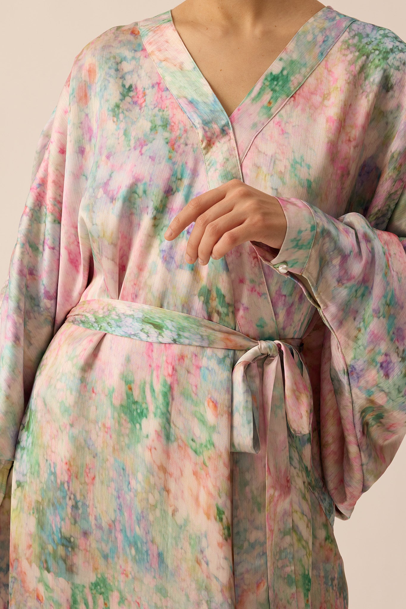 SOUL Draped Kaftan in Garden