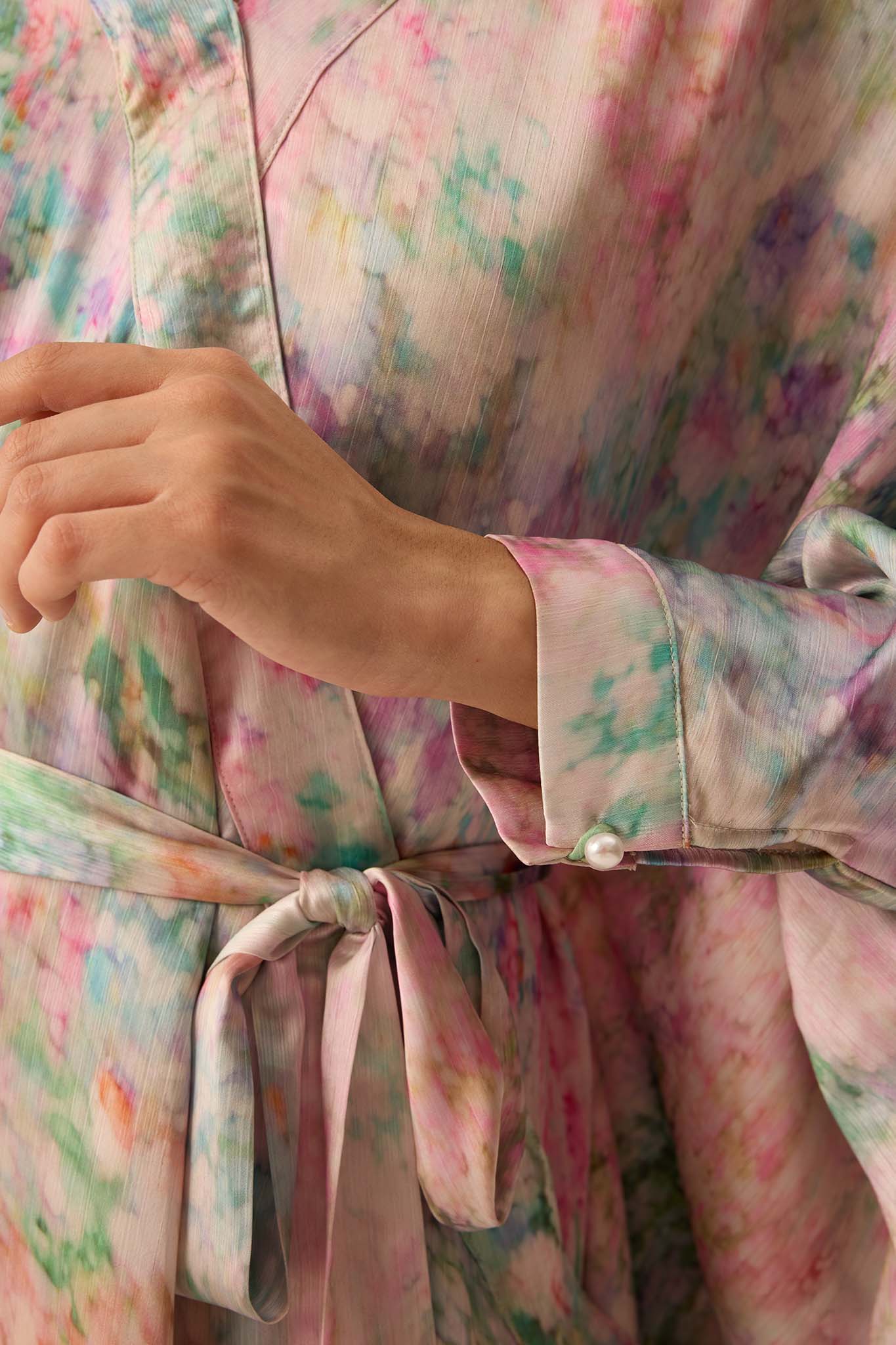 SOUL Draped Kaftan in Garden