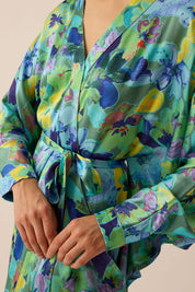 SOUL Draped Kaftan in Lagoon