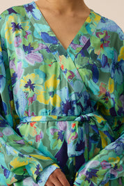 SOUL Draped Kaftan in Lagoon