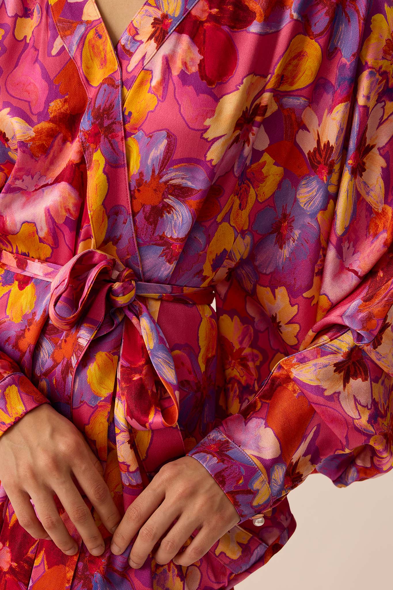 SOUL Draped Kaftan in Rouge