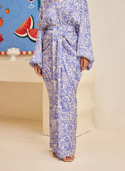 EDEN Draped Skirt in Sky