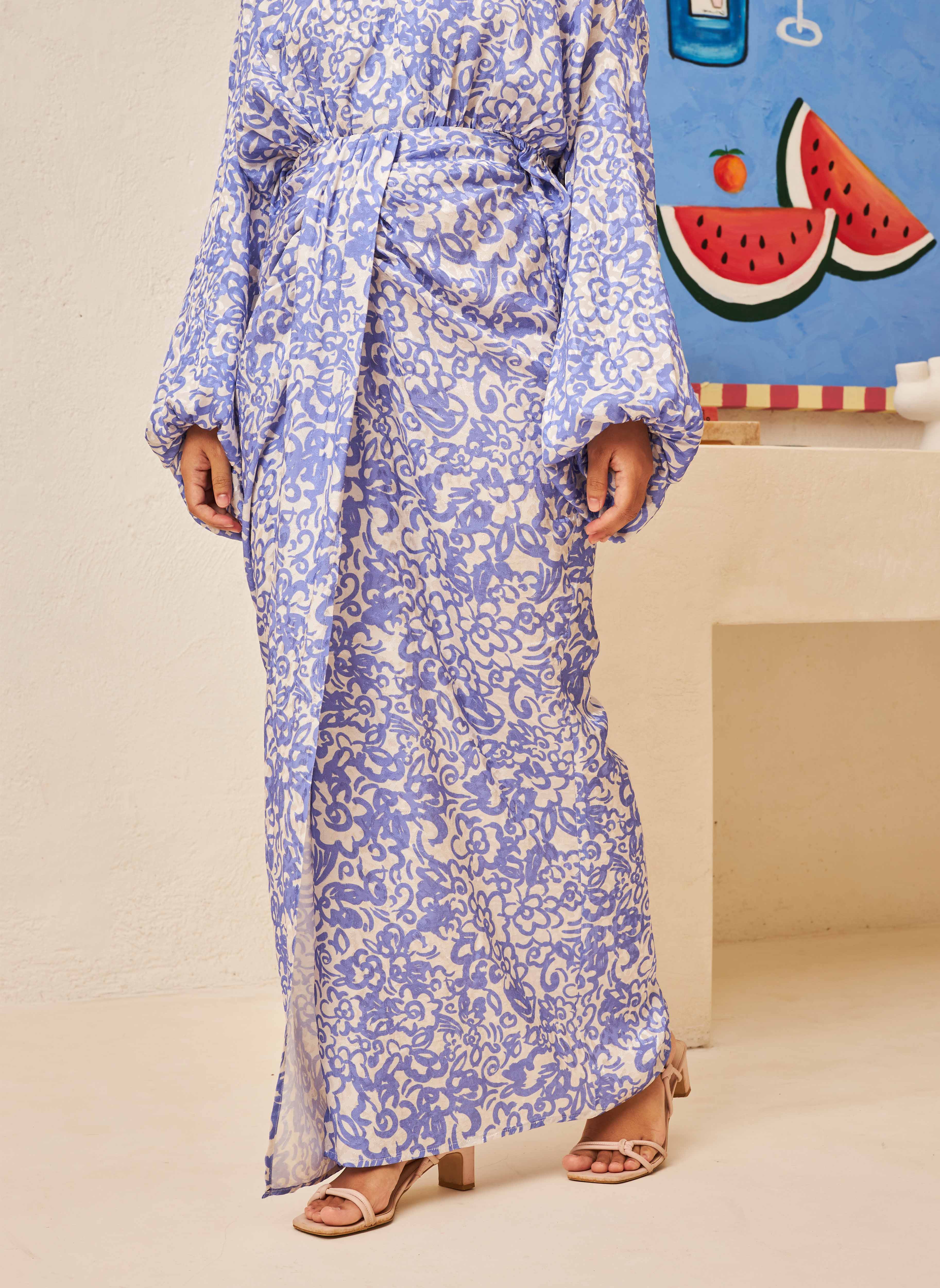 EDEN Draped Skirt in Sky