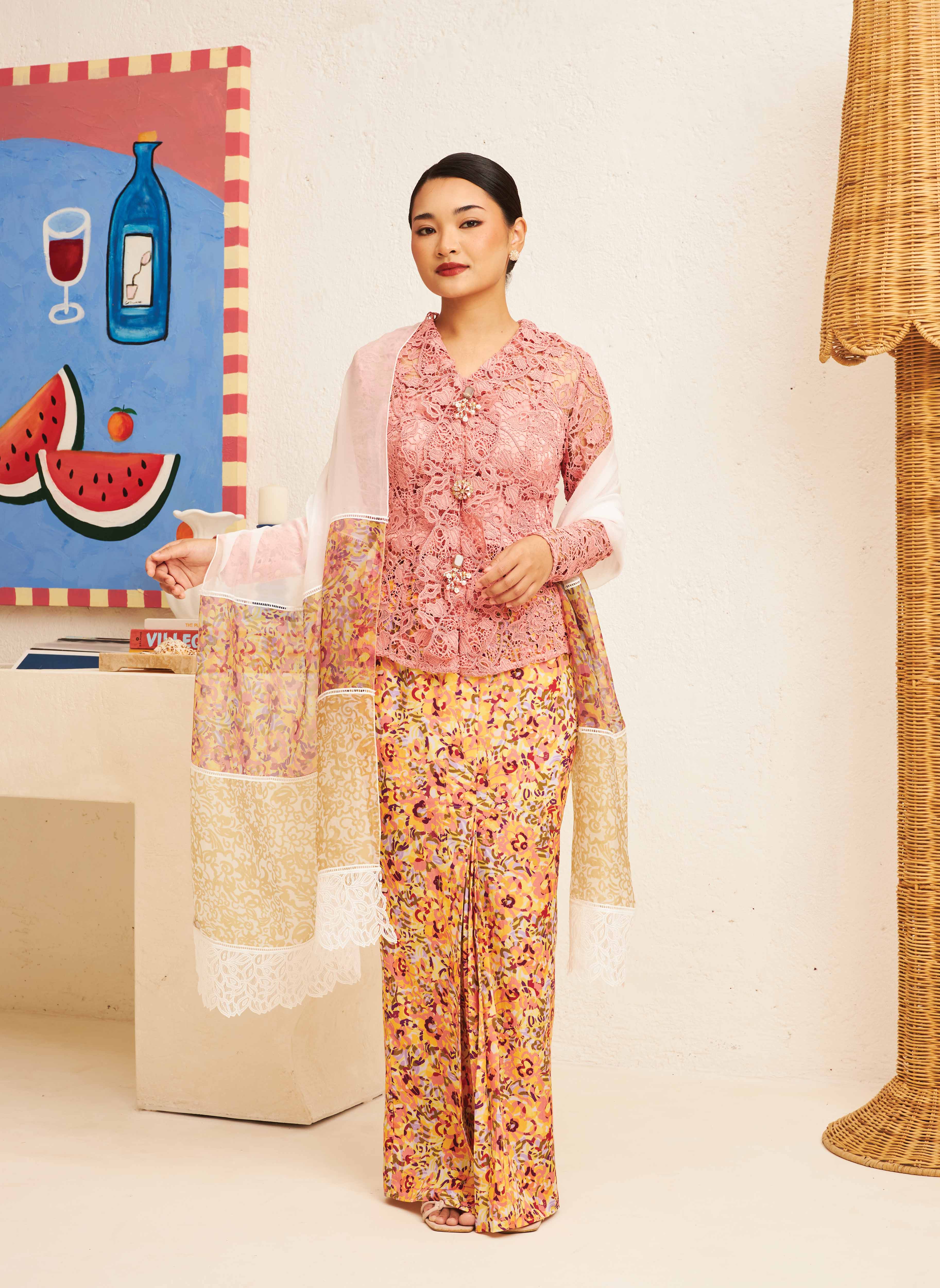ERYS Kebaya Set (Camisole) in Clementine