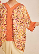FLORES Contrast Blouse in Clementine