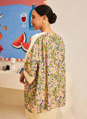 FLORES Contrast Blouse in Evergreen