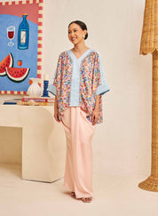 FLORES Contrast Blouse in Iris