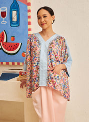 FLORES Contrast Blouse in Iris