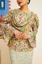 FLORES Cowl Neck Blouse in Evergreen