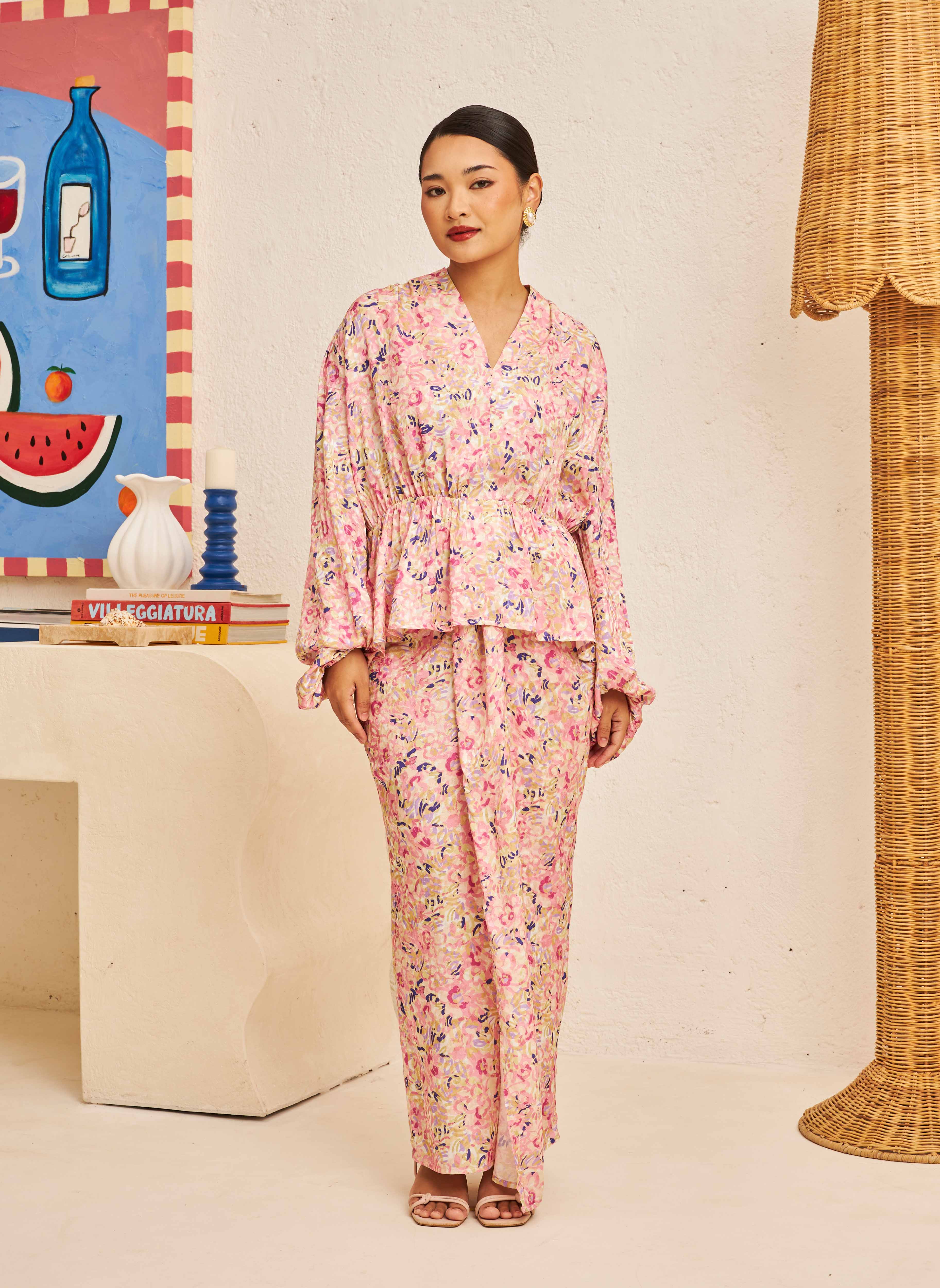 FLORES Draped Set in Petal