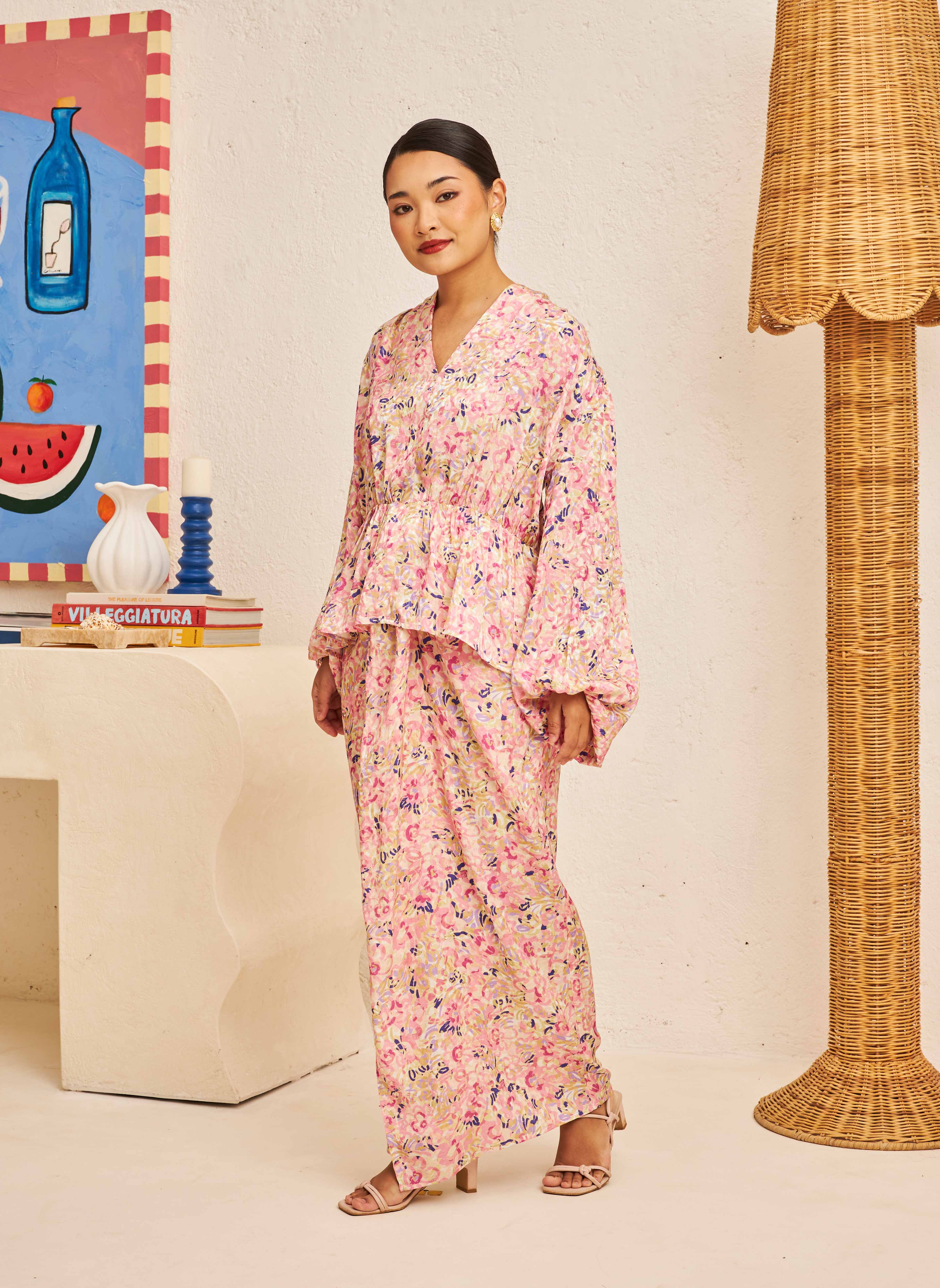 FLORES Draped Set in Petal