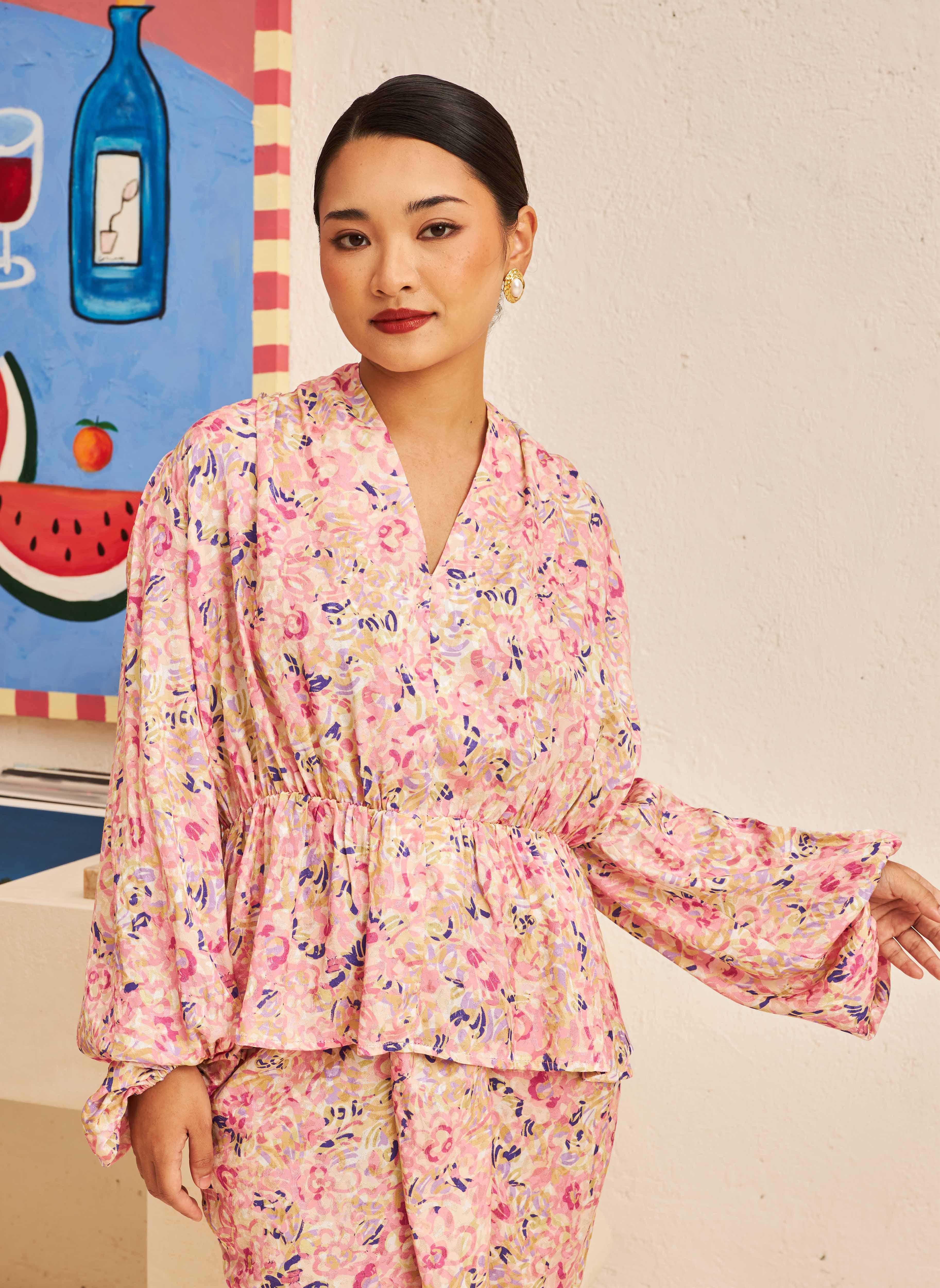FLORES Draped Set in Petal