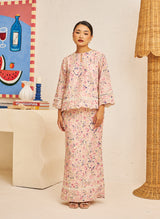 FLORES Embroidered Kurung Kedah in Petal