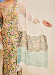 FLORES Organza Shawl in Evergreen