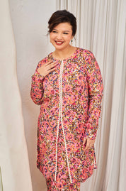 FLORES Split Kurung in Cerise
