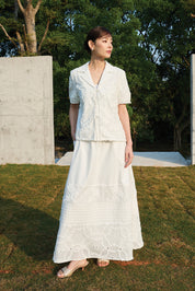 SENSE Tie Blouse in White
