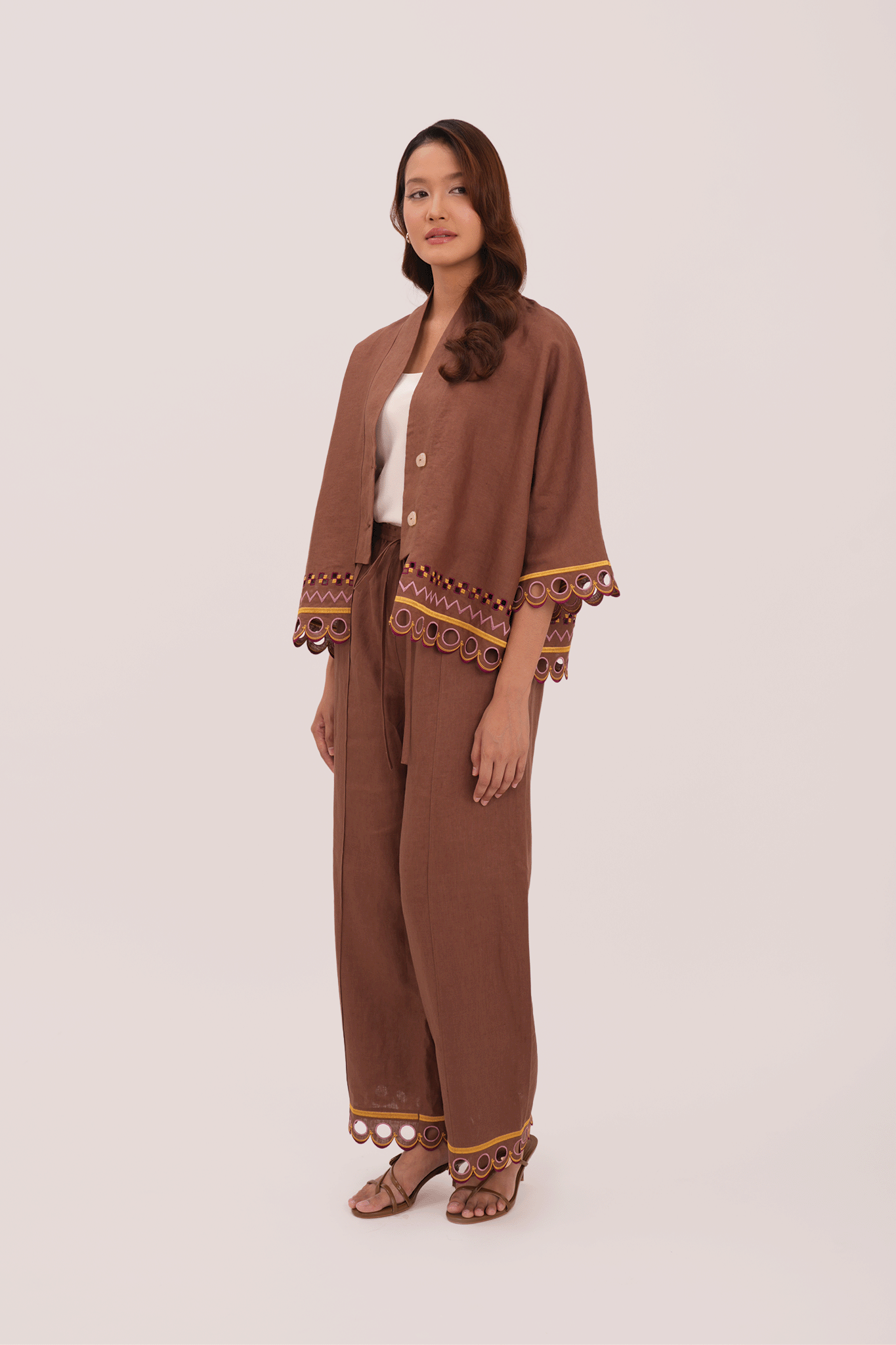 WANDER Linen Pants in Kyoto Cocoa
