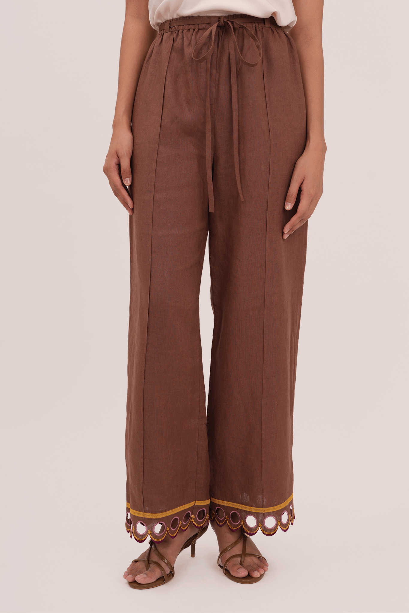 WANDER Linen Pants in Kyoto Cocoa