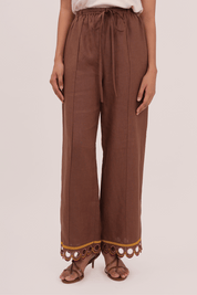 WANDER Linen Pants in Kyoto Cocoa