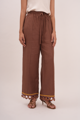 WANDER Linen Pants in Kyoto Cocoa
