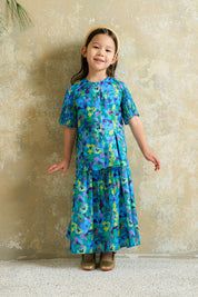 KIDS - SOUL Swing Kurung Set in Lagoon