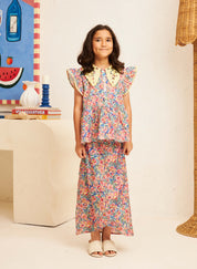 KIDS - FLORES Collar Kurung in Iris