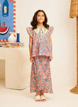 KIDS - FLORES Collar Kurung in Iris
