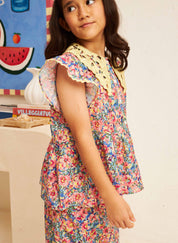 KIDS - FLORES Collar Kurung in Iris