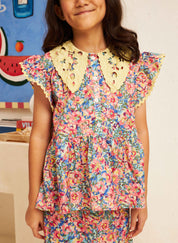 KIDS - FLORES Collar Kurung in Iris