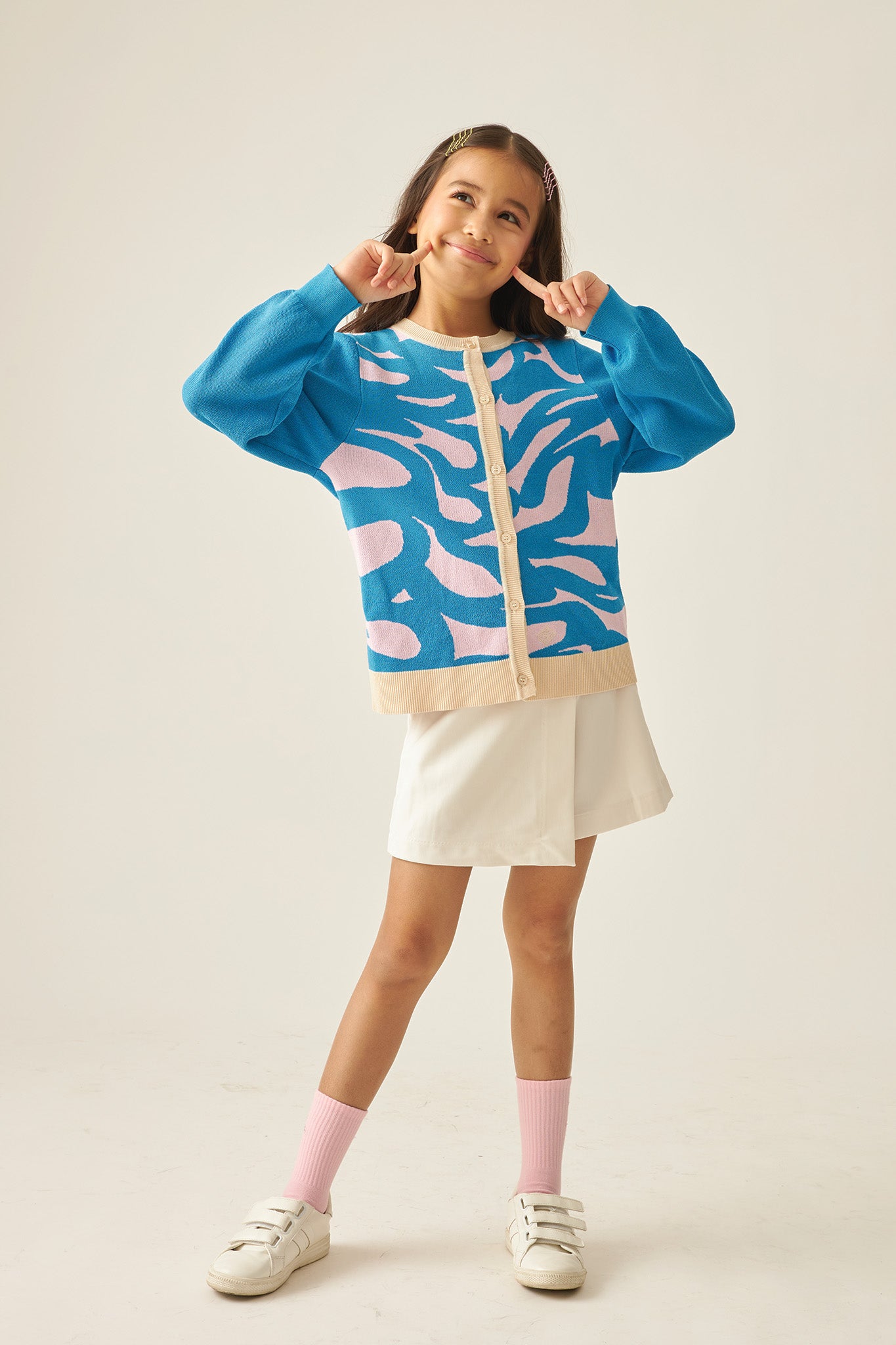 BRAZEN Kids Cardigan in Cool Azure