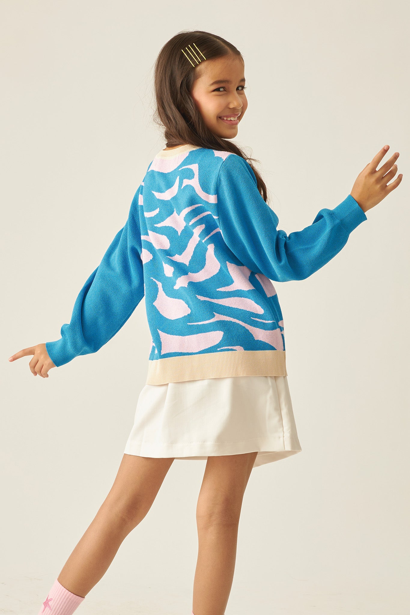 BRAZEN Kids Cardigan in Cool Azure