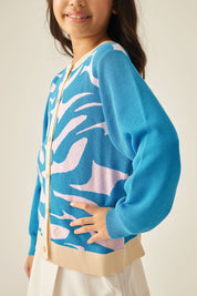 BRAZEN Kids Cardigan in Cool Azure