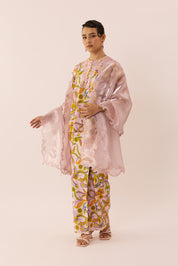 Glossy Embroidered Shawl in Lady
