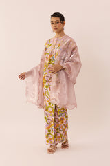 Glossy Embroidered Shawl in Lady