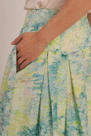 SEASON Linen Flow Skirt in Lake