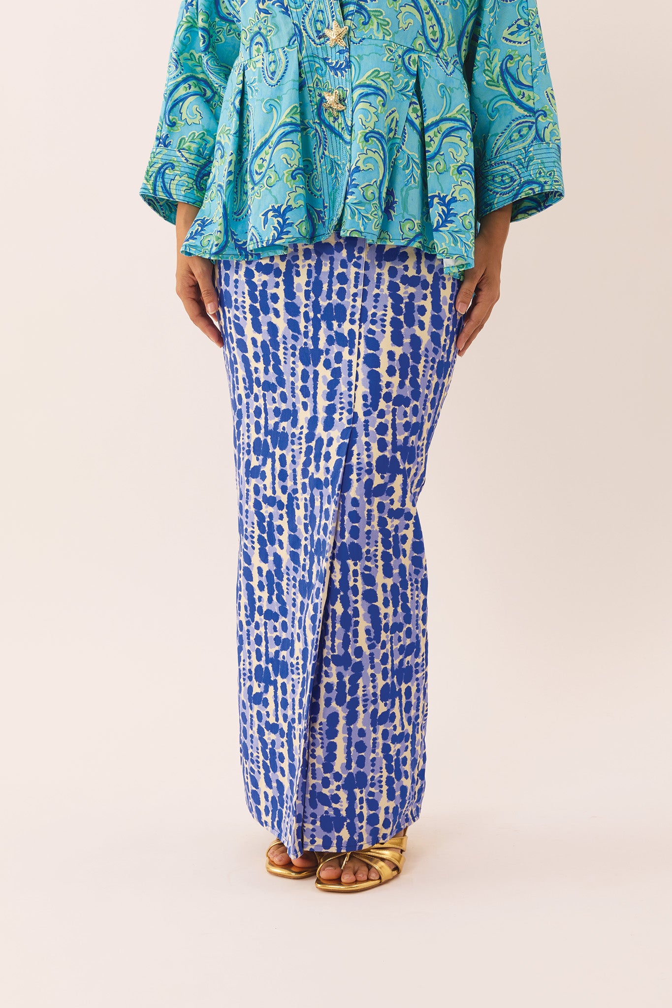 MOSAIC Pencil Skirt in Lazuli