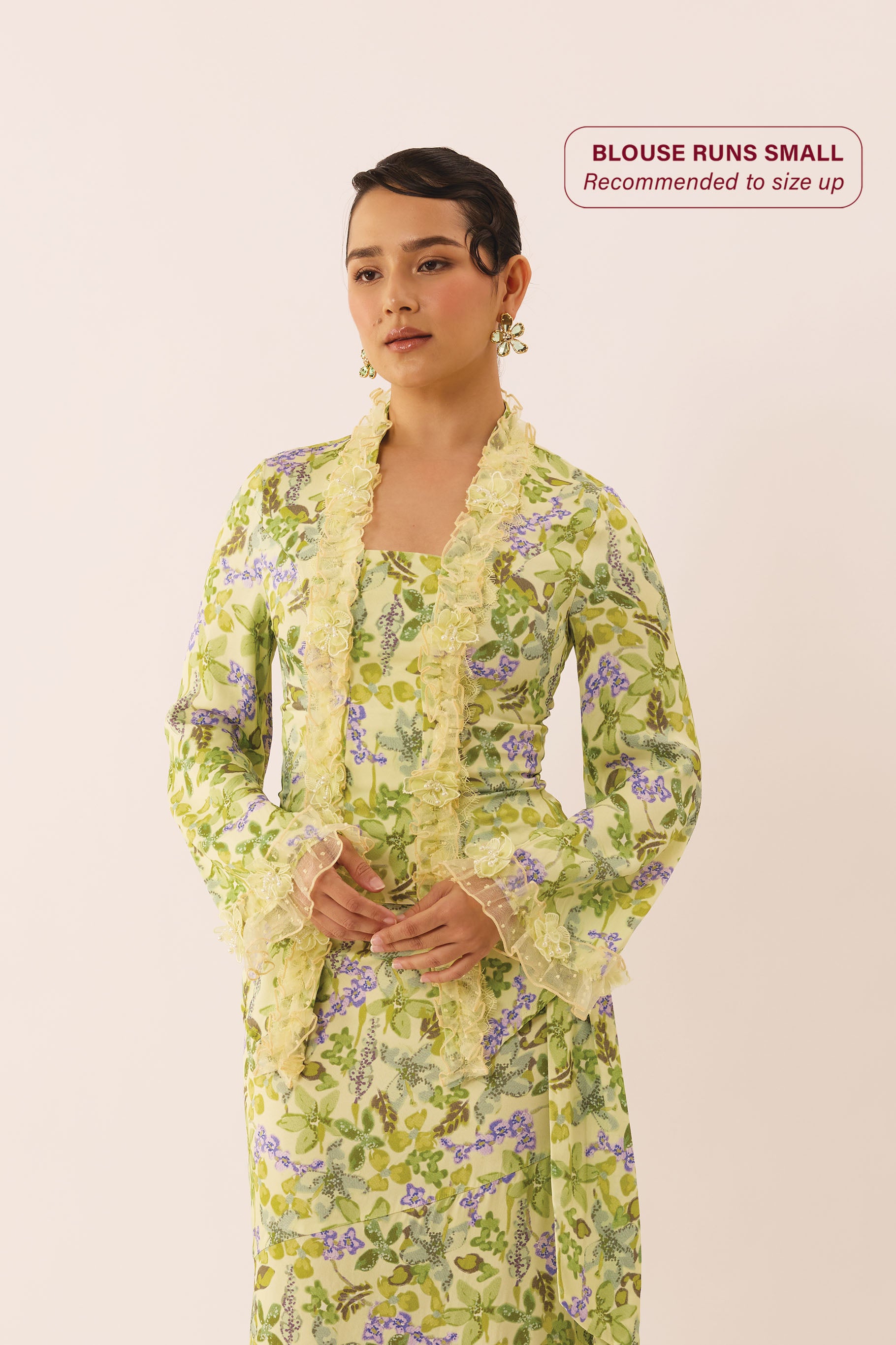 LUSH Ruffle Kebaya Top in Lawn