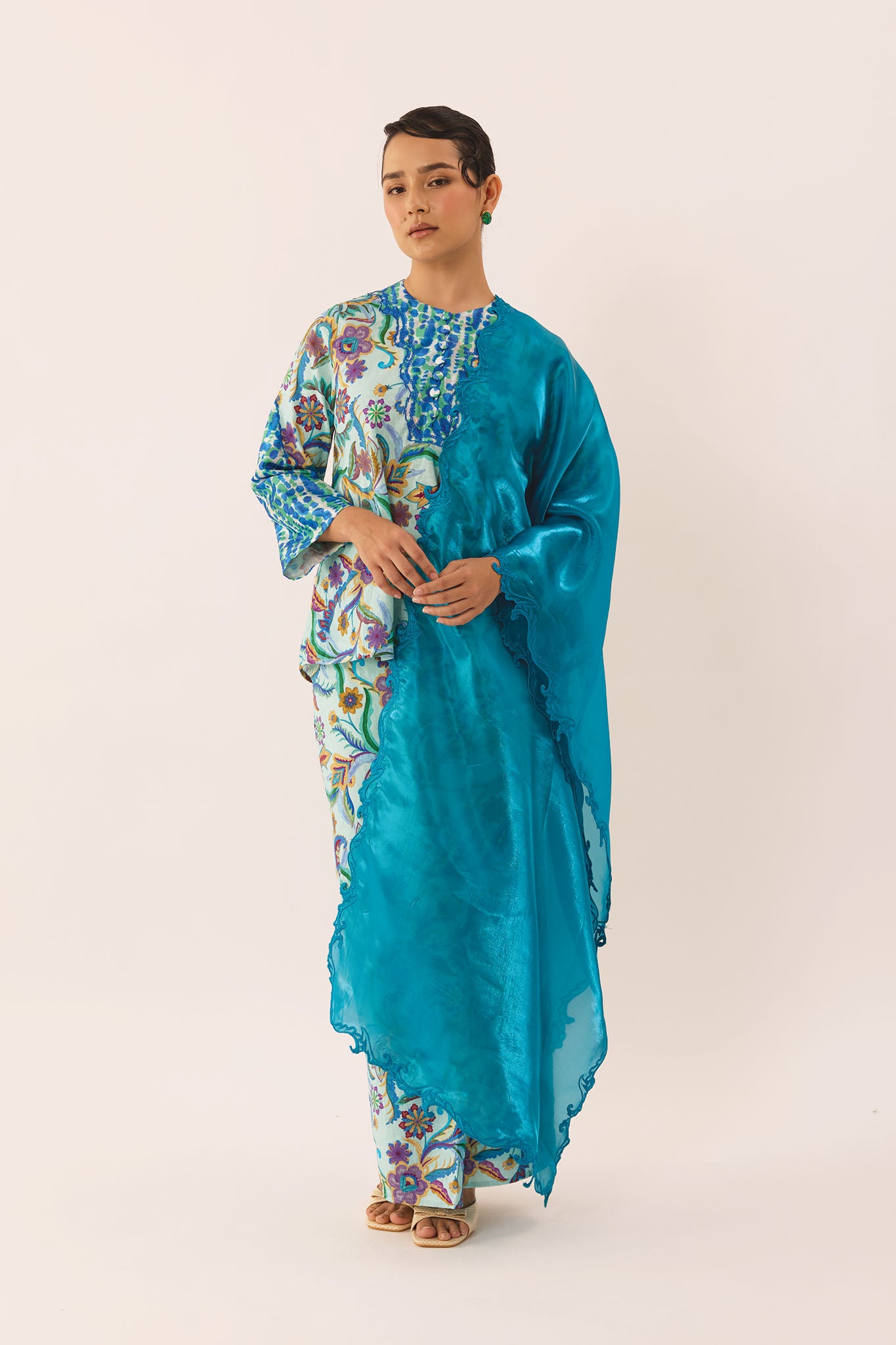 OASIS Embroidered Kurung Kedah in Mist