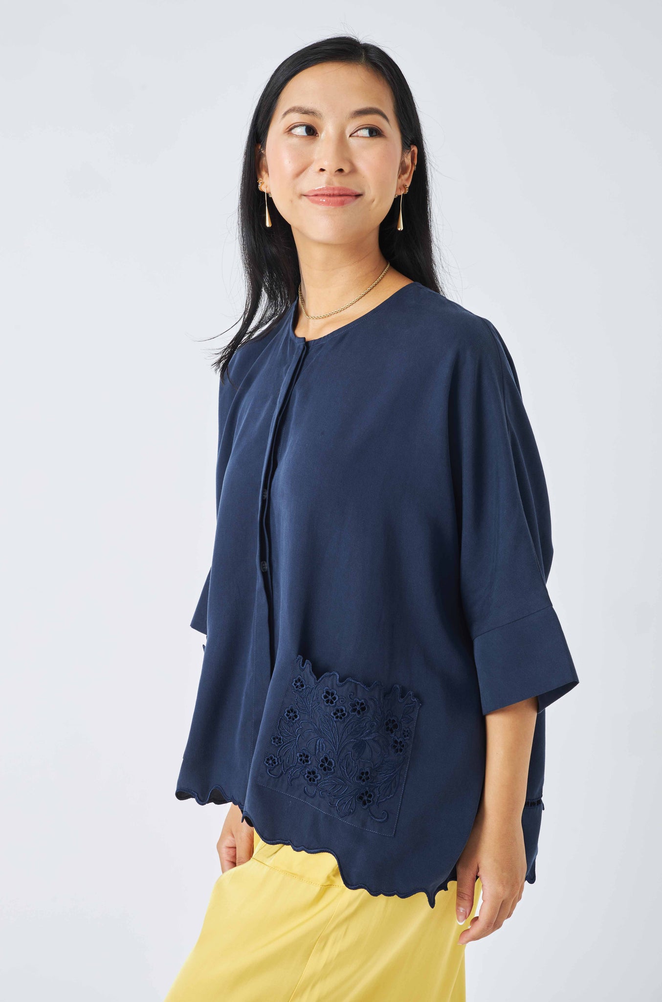 Easy Blouse in Night Navy