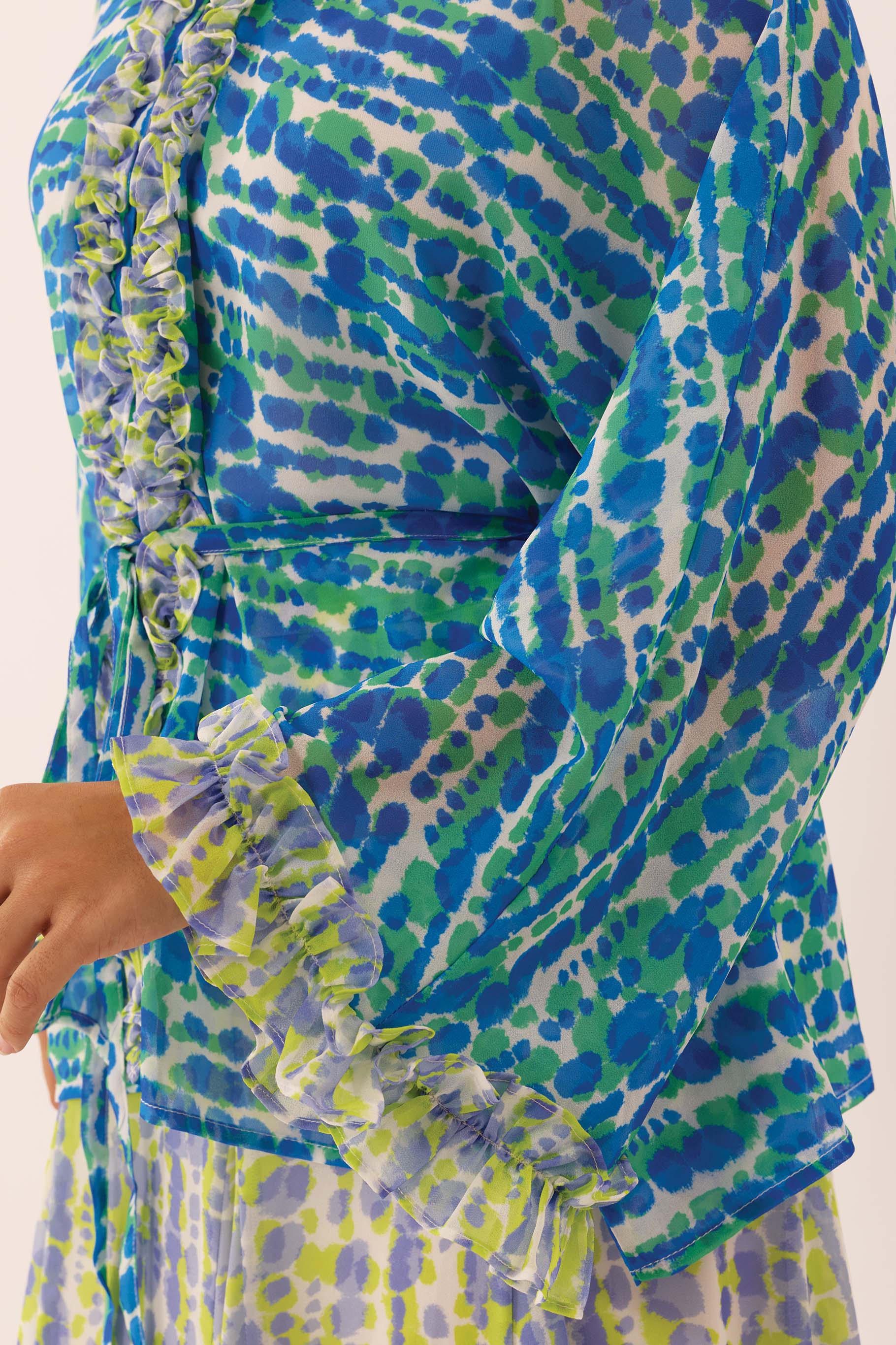 MOSAIC Batwing Blouse in Ocean