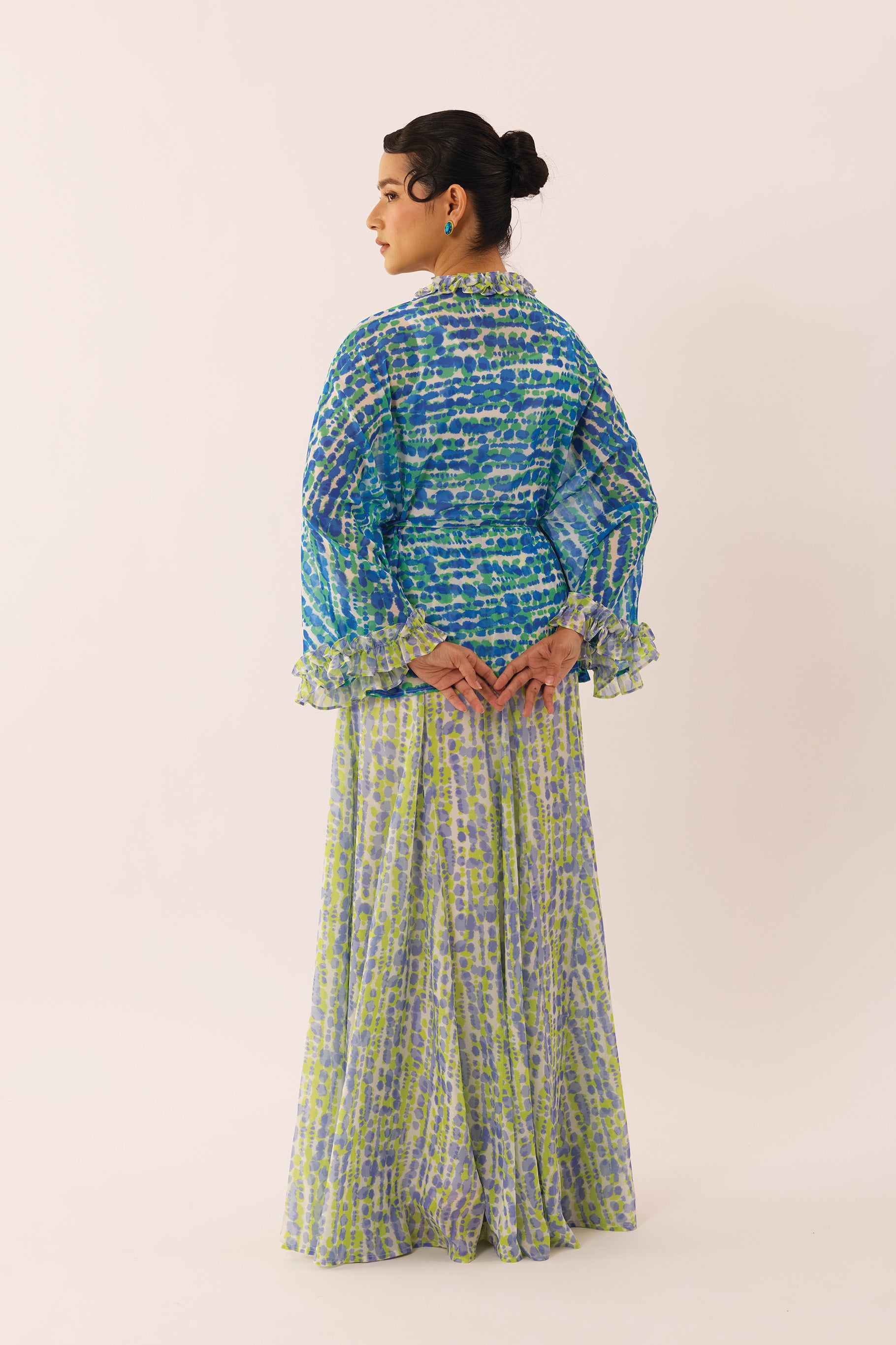 MOSAIC Batwing Blouse in Ocean