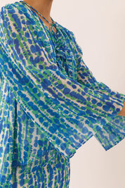 MOSAIC Ripple Kurung Set in Ocean